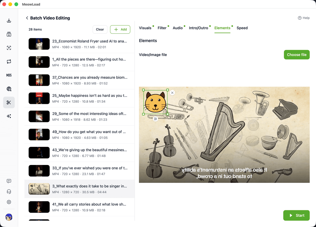 Agregador de marcas de agua de video masivo